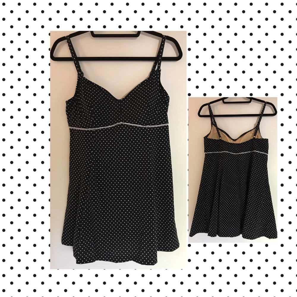 Polka Dot Skirt One Piece Swimsuit
